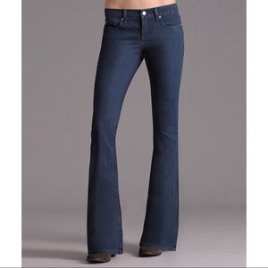 Henry & Belle Lila Flare Jeans Low Rise Flap Pocket Dark Wash Retro Size 26 NWT